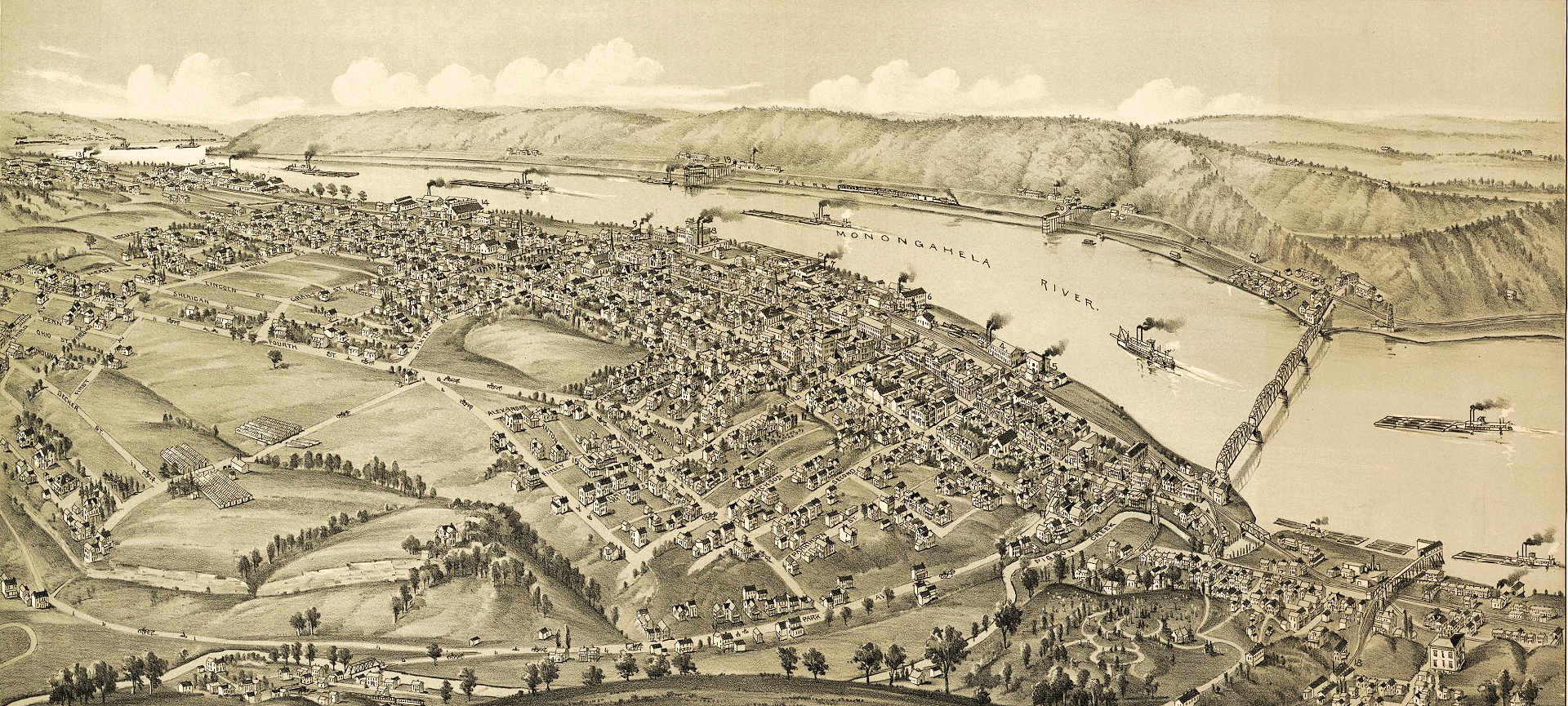 Old Monongahela Map Monongahela Area Historical Society